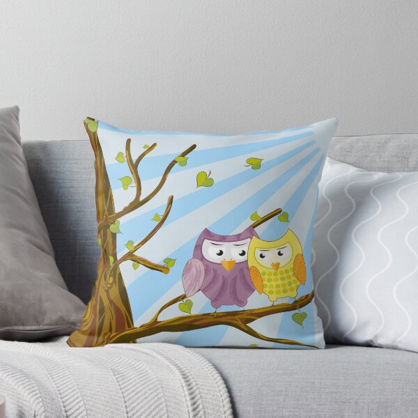 Item preview, Loving Owls Cuddling on a tree branch designed and sold by Pushstyle.