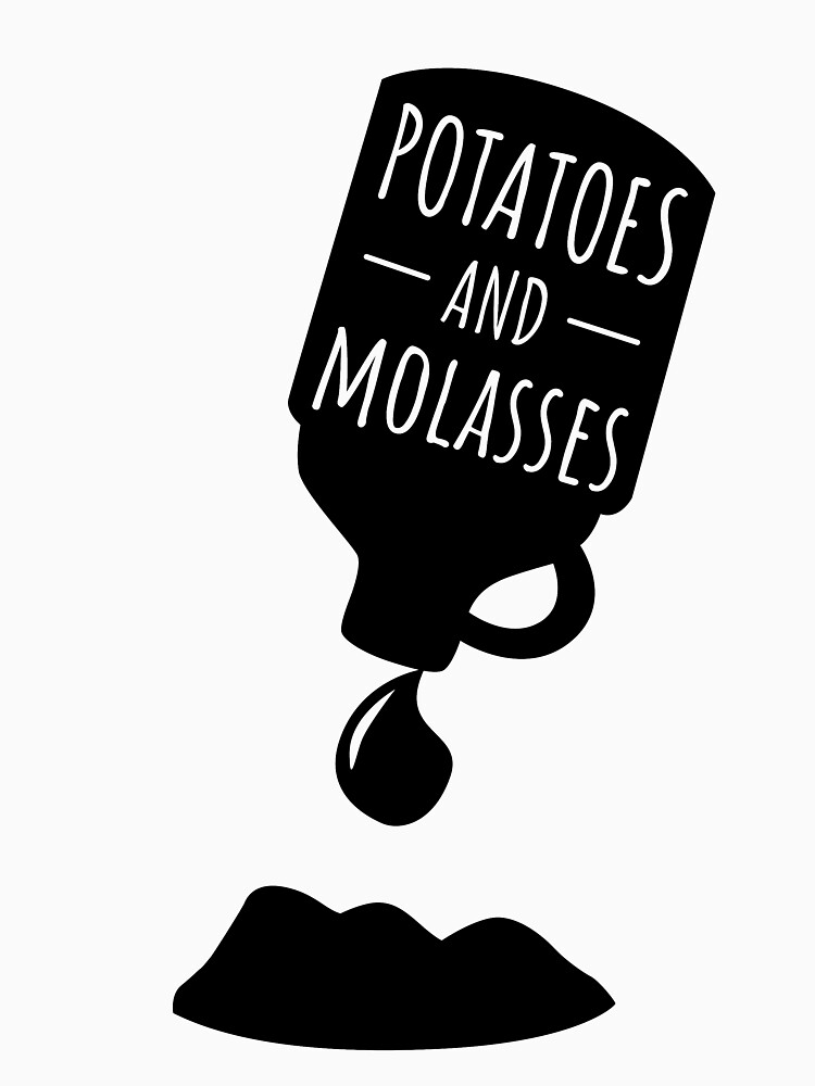 "Potatoes and Molasses Black Silhouette" Tshirt for Sale by zdoehling