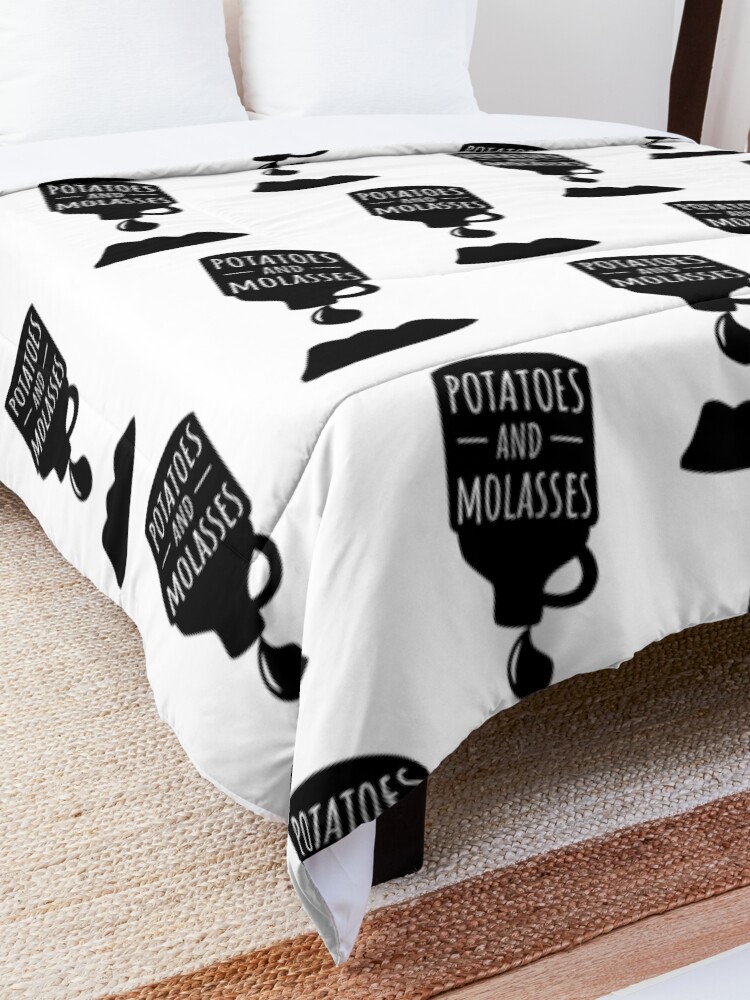 Alternate view of Potatoes and Molasses Black Silhouette Comforter