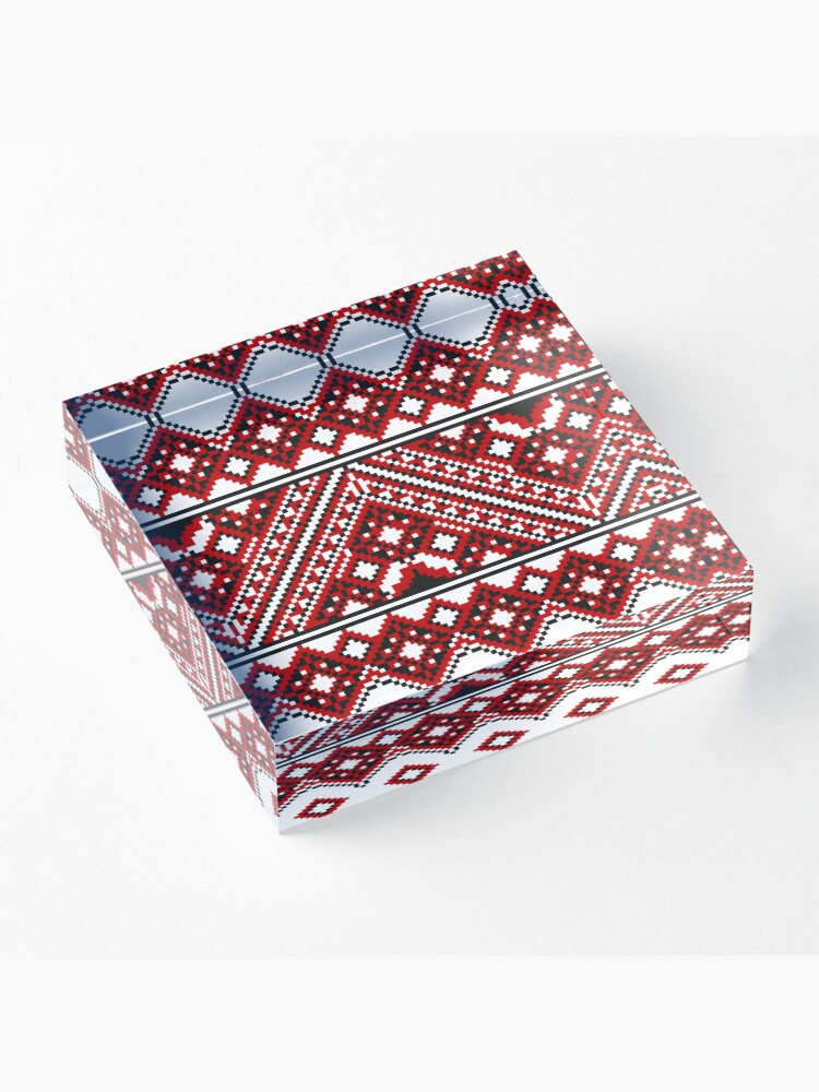 Alternate view of #Ukrainian #Embroidery, #CrossStitch, #Pattern Acrylic Block
