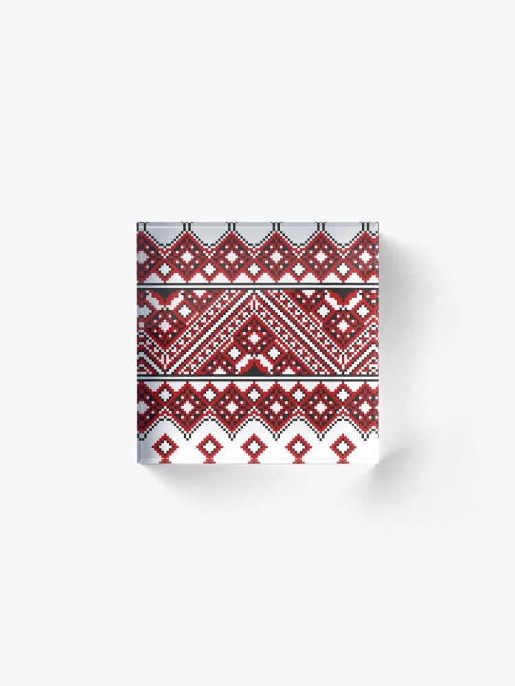Alternate view of #Ukrainian #Embroidery, #CrossStitch, #Pattern Acrylic Block