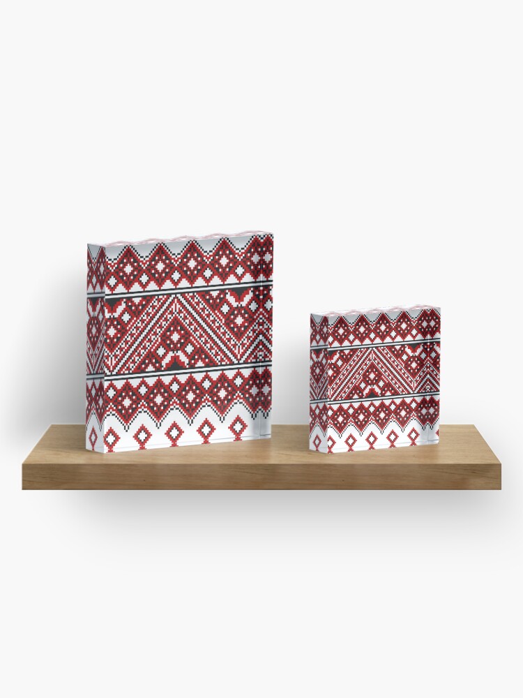 Alternate view of #Ukrainian #Embroidery, #CrossStitch, #Pattern Acrylic Block