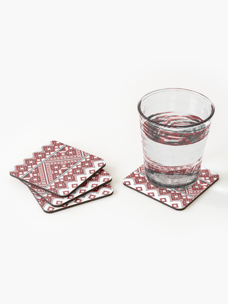 Alternate view of #Ukrainian #Embroidery, #CrossStitch, #Pattern Coasters (Set of 4)