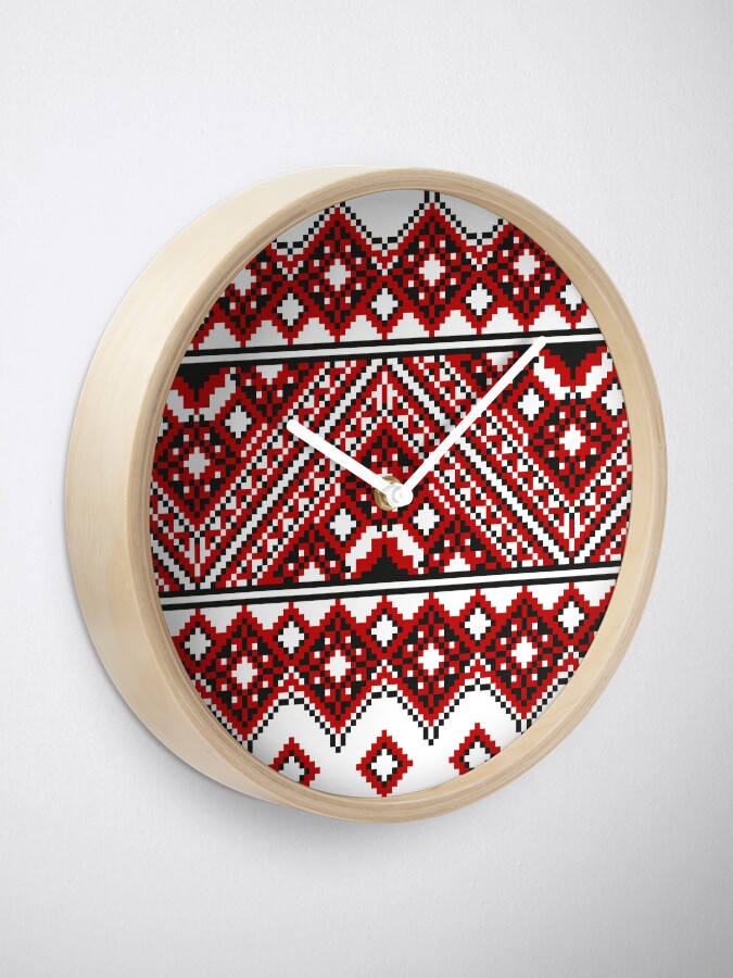 Alternate view of #Ukrainian #Embroidery, #CrossStitch, #Pattern Clock