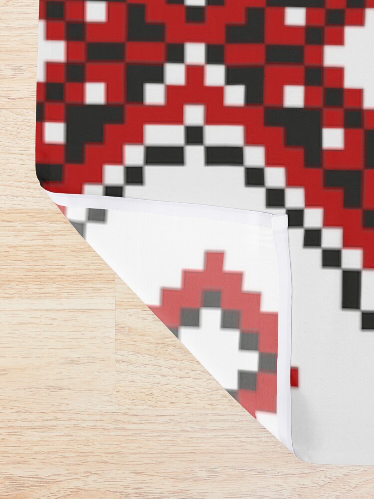 Alternate view of #Ukrainian #Embroidery, #CrossStitch, #Pattern Shower Curtain