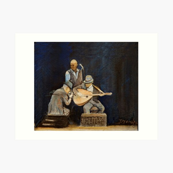 Leonard Cohen in concert with Javier Mas and Dino Soldo Art Print