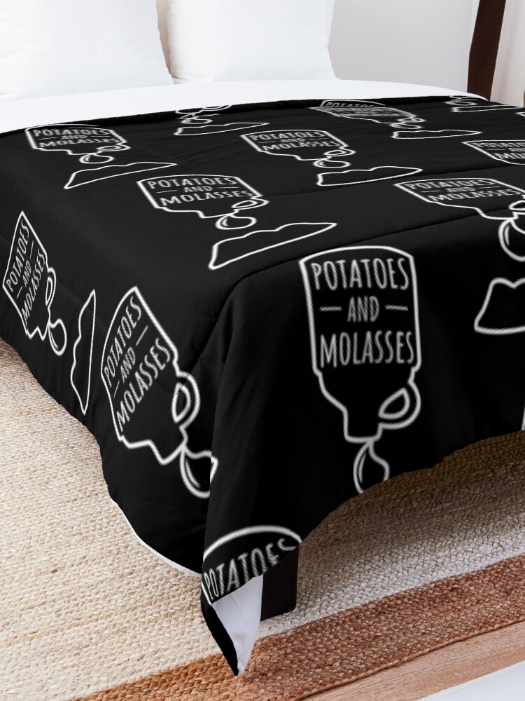 Alternate view of Potatoes and Molasses White Outline Comforter