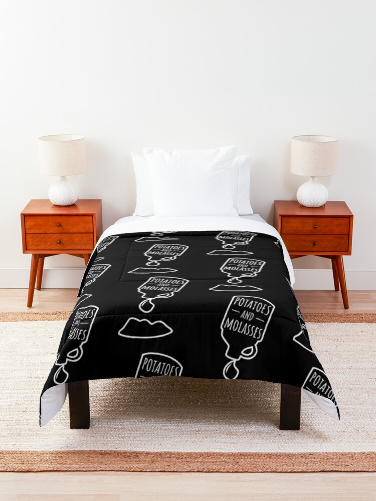 Alternate view of Potatoes and Molasses White Outline Comforter