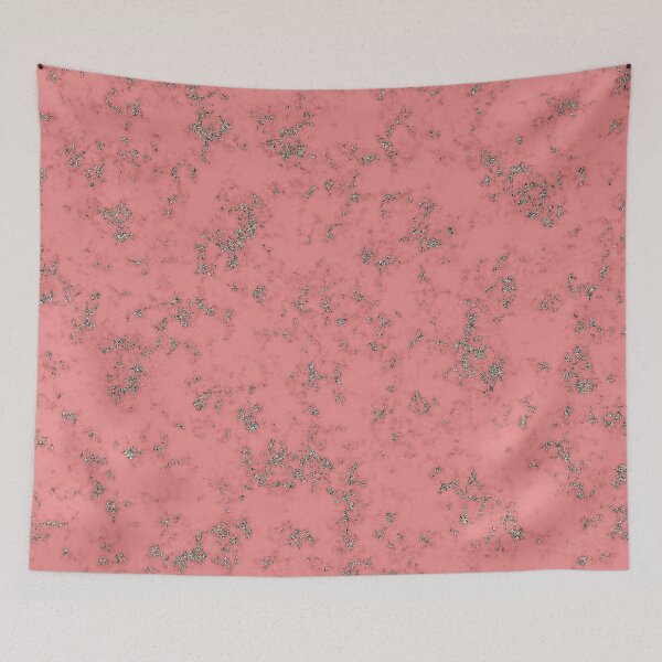 Item preview, Silver Glitter on Apricot Pink Marble designed and sold by BloomCatB.