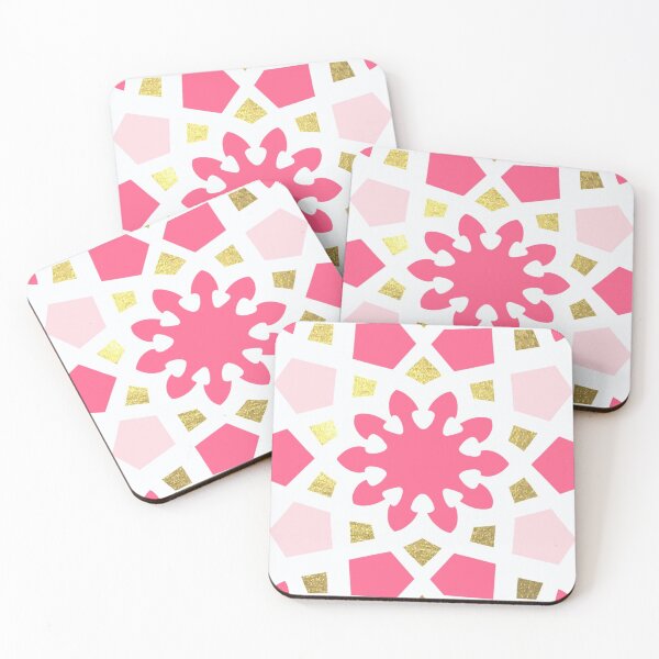Item preview, Pink and gold geometric Arabic pattern inspired by the Grand Mosque at KAUST designed and sold by CreatEVEdesign.