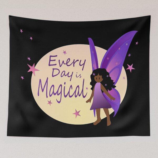 Item preview, Every Day is Magical Fairy (Black, long curly hair)  designed and sold by nutmegfairy.