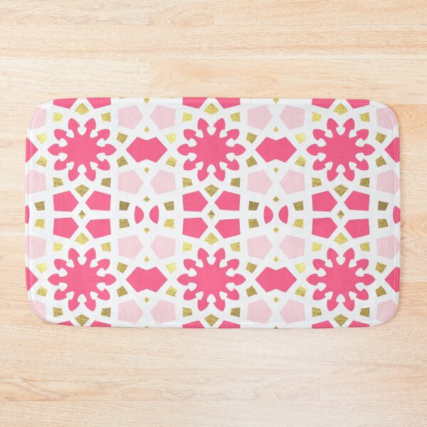 Item preview, Pink and gold geometric Arabic pattern inspired by the Grand Mosque at KAUST designed and sold by CreatEVEdesign.