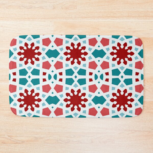 Item preview, Sage, cranberry, teal and coral geometric Arabic pattern inspired by the Grand Mosque at KAUST designed and sold by CreatEVEdesign.