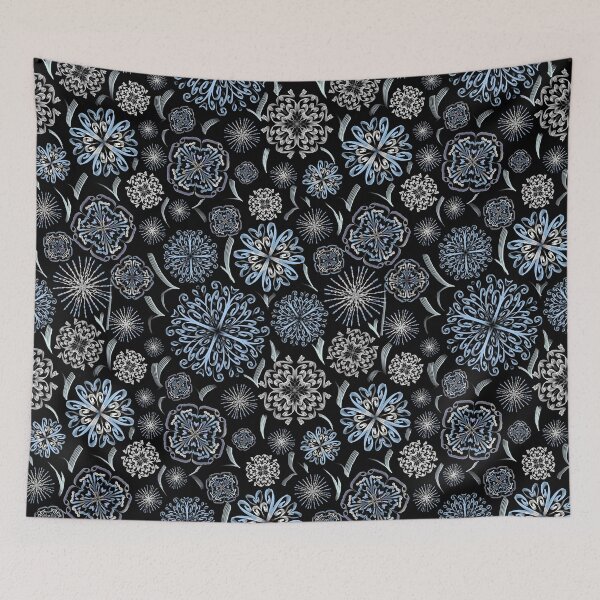 Aperçu de l'œuvre Fleurs vibrantes (pastel bleu) créée et vendue par LoveMoos.