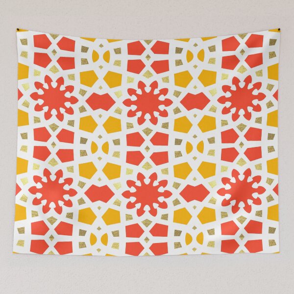 Item preview, Citrus and Gold, geometric Arabic pattern inspired by the Grand Mosque at KAUST designed and sold by CreatEVEdesign.
