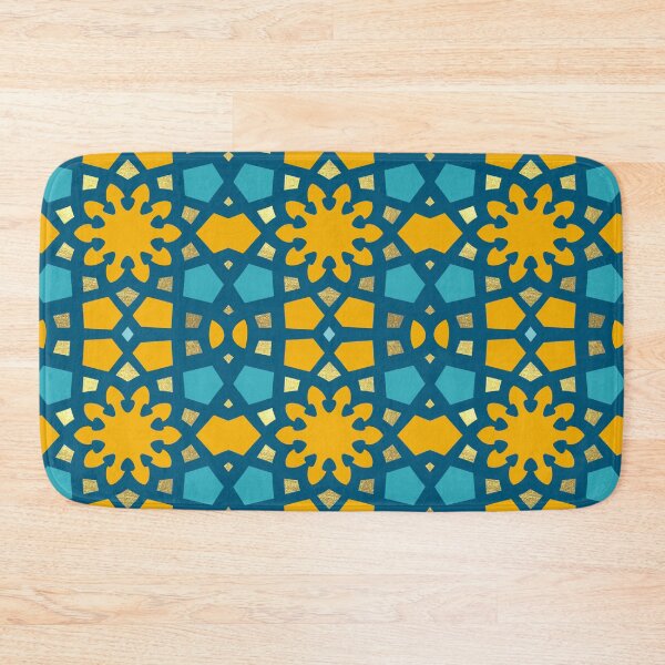 Item preview, Citrus, teal  and gold, geometric Arabic pattern inspired by the Grand Mosque at KAUST designed and sold by CreatEVEdesign.