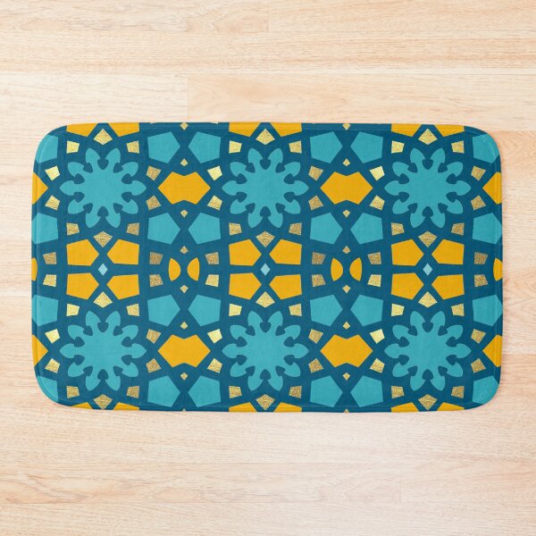 Item preview, Teal, citrus and gold, geometric Arabic pattern inspired by the Grand Mosque at KAUST designed and sold by CreatEVEdesign.