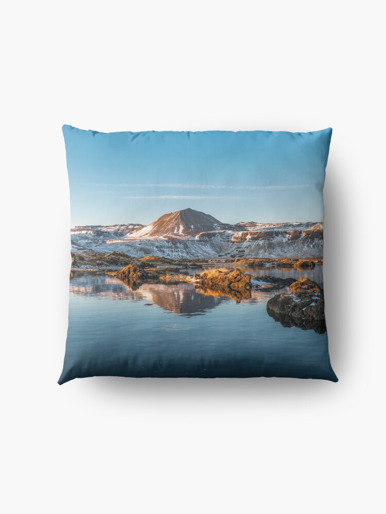 Alternate view of Winter landscape in Iceland II Floor Pillow