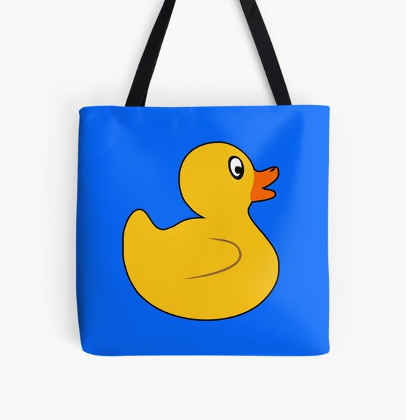 LANBAIHE You've Been Ducked, Duck Duck Tote Bag, Purse for Duck lovers, Yellow Duck Carrying Sack, Rubber Ducks Bag, Ducking Tote Bags, Natural