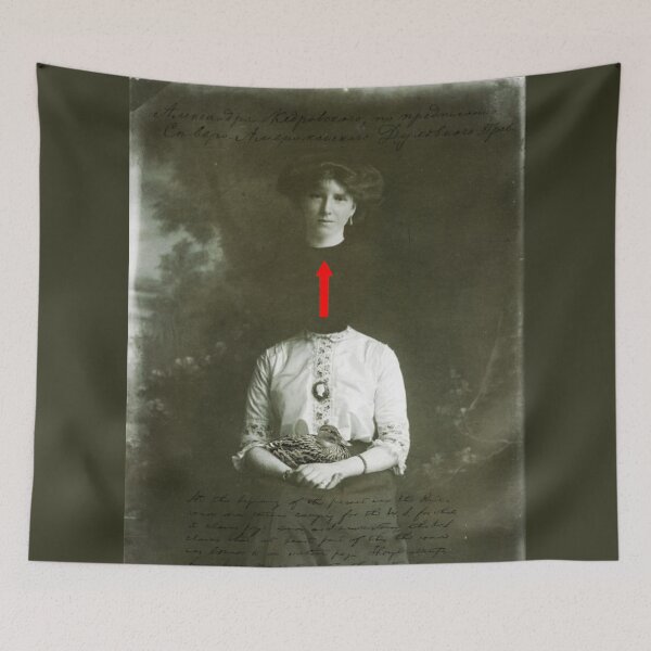 Item preview, Edwardian Woman with Duck and Handwriting designed and sold by KALEIDOSCOPE UK.