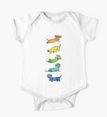 Watercolor Dachshunds Short Sleeve Baby One-Piece