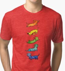 Watercolor Dachshunds Tri-blend T-Shirt