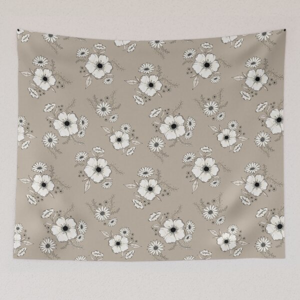 Item preview, Nostalgia Floral - taupe designed and sold by jenuinedesigns.