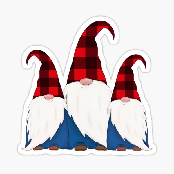 Buffalo plaid gnome Sticker