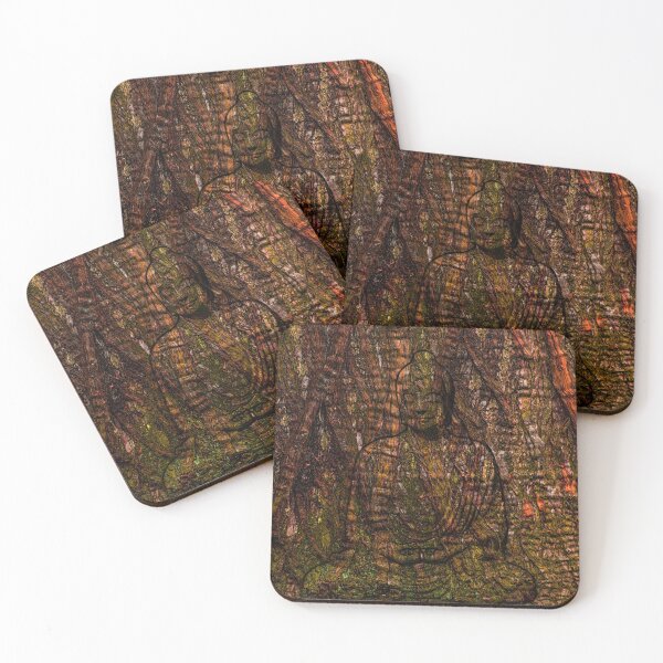 Item preview, Becoming one with Nature Buddha embedded in tree abstract designed and sold by JuliaWatkins.