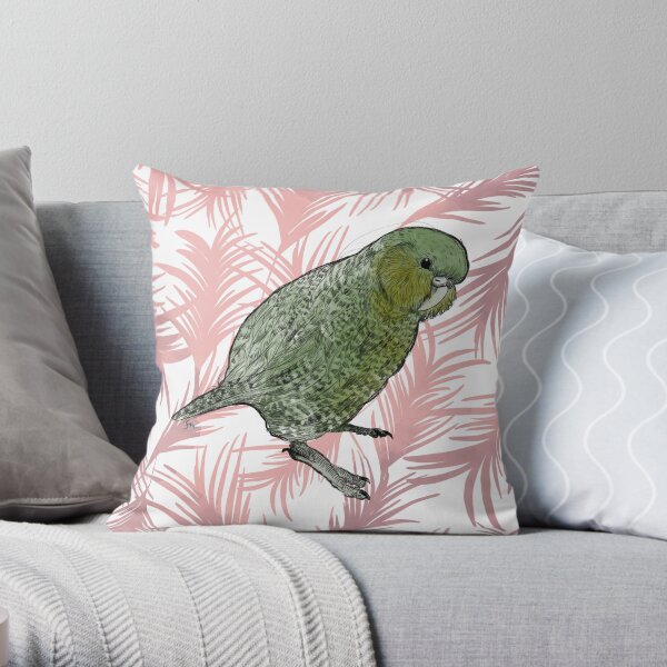 Kakapo mit Palmblättern Dekokissen