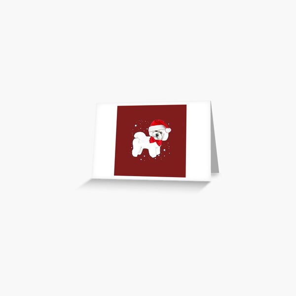 Bichon Frise Santa Hat Greeting Card