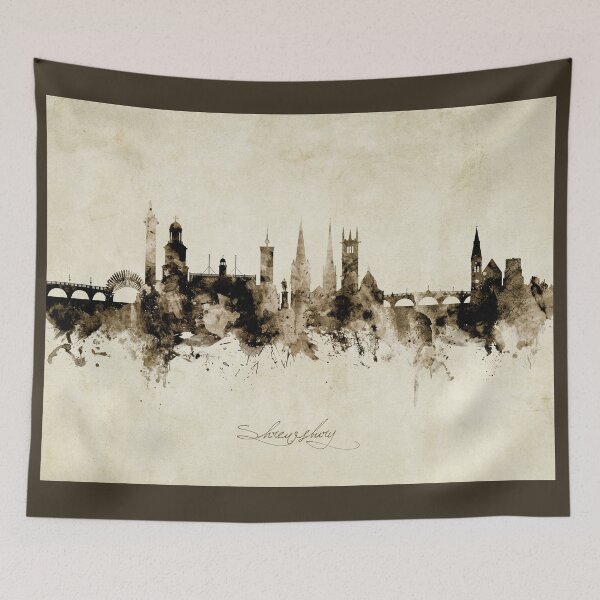 Item preview, Shrewsbury England Skyline designed and sold by ArtPrints.
