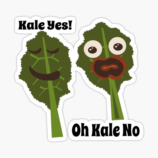 Kale Vegetable Veggie Funny Pun Humor - 6 Pack Circle Stickers 3