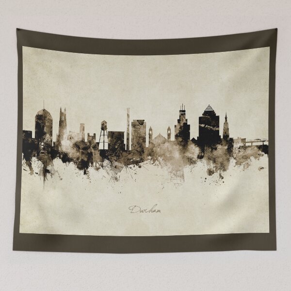 Aperçu de l'œuvre Durham North Carolina Skyline créée et vendue par ArtPrints.