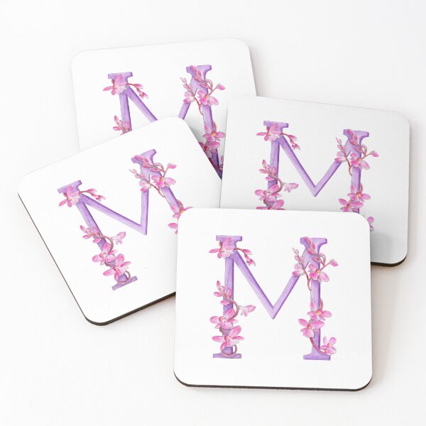 Item preview, Monogram twisted wild orchid letter M watercolor designed and sold by Sarah Trett.