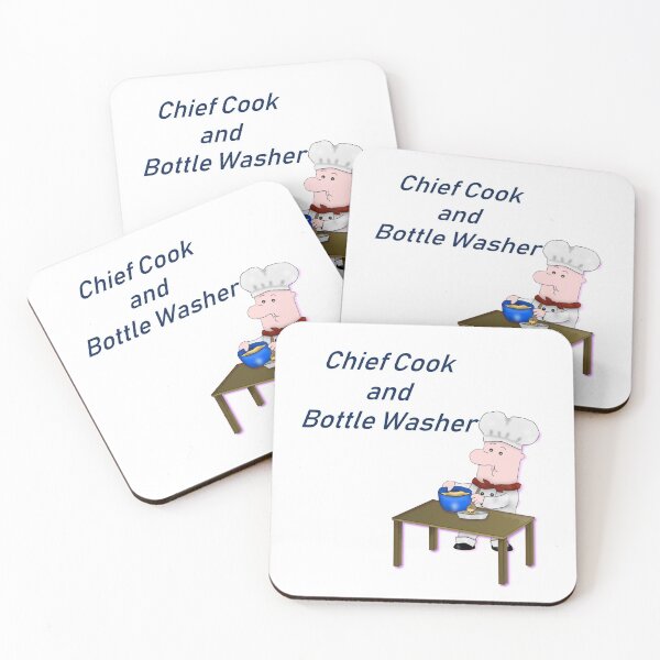 Item preview, Chief Cook and Bottle Washer with Cartoon Chef designed and sold by roseofgold.