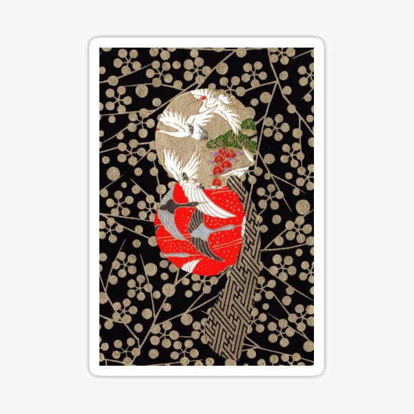 Collage 87 | Japanese washi yuzen chiyogami origami paper collage Sticker