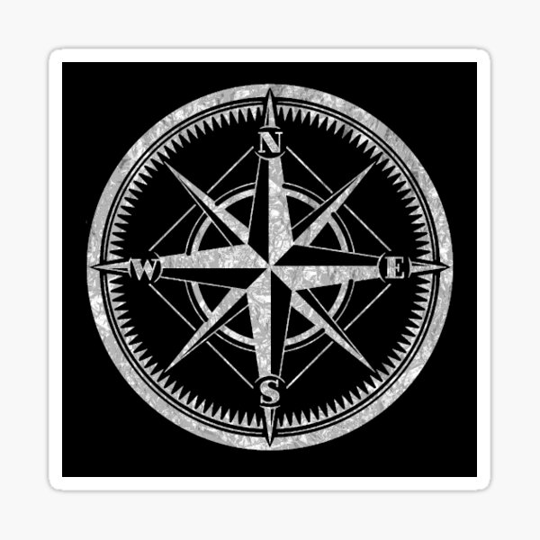 "Silver Compass Rose for Sailing" Sticker for Sale by highparkoutlet