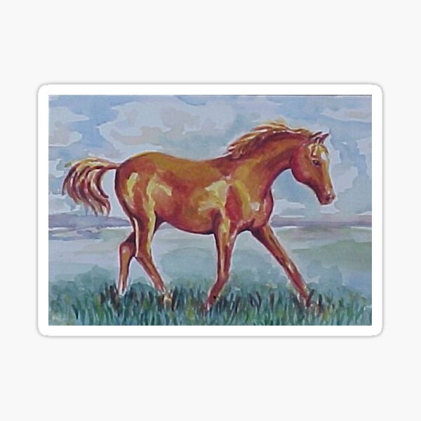 Arab Horse Watercolour Painting Sticker