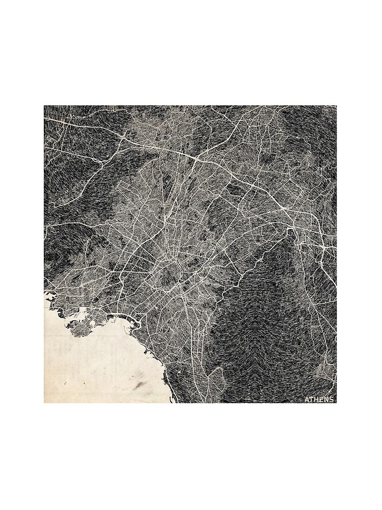 Thumbnail 3 of 3, Scarf, Athens map designed and sold by InkMaps.