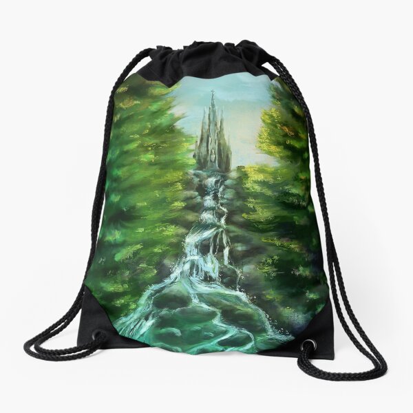 Victoria Park, Berlin, Kreuzberg - Digital Painting Drawstring Bag
