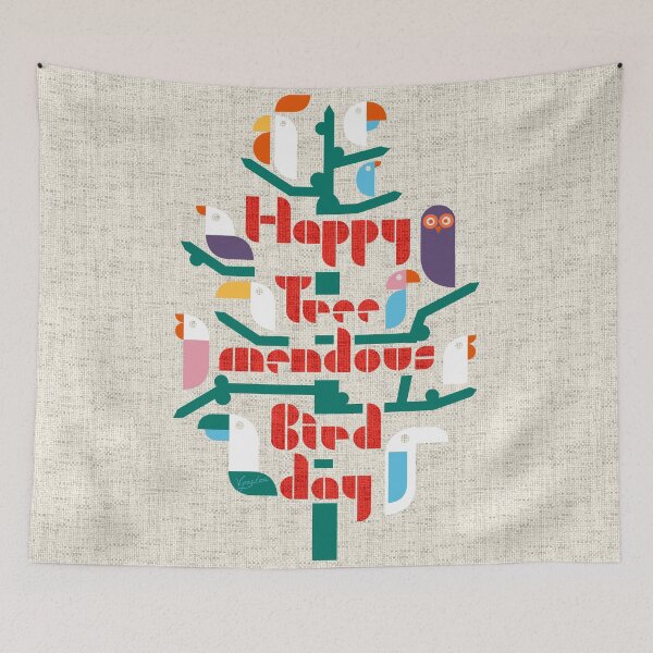 Item preview, Happy Tree-mendous Bird-day designed and sold by winkeltriple.