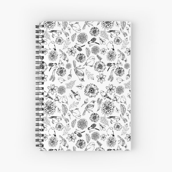 Birds&Flowers Pattern Spiralblock
