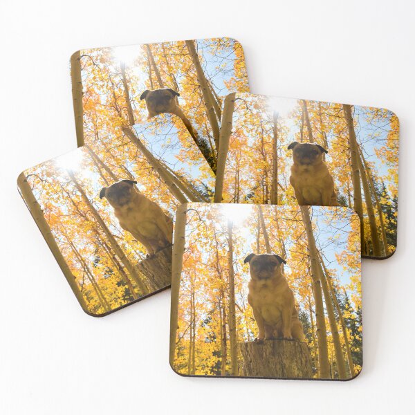 Item preview, Fall Foliage Pug Pedestal designed and sold by pugventurephoto.