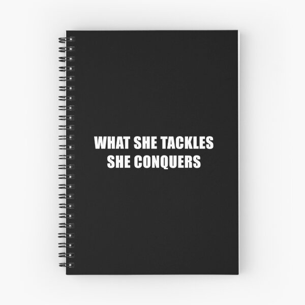 Item preview, What She Tackles She Conquers (Black) designed and sold by quoteedesigns.