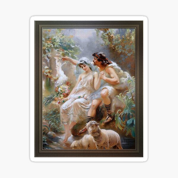 An Allegorical Scene by Konstantin Makovsky Old Masters Reproduction Sticker