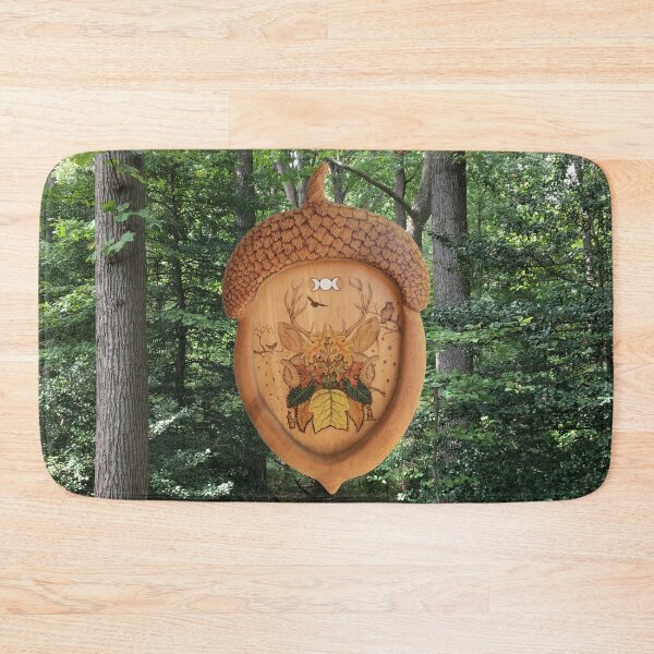 Item preview, Autumn Green Man in Acorn Frame  Forest Background designed and sold by SignsOfSpirit.
