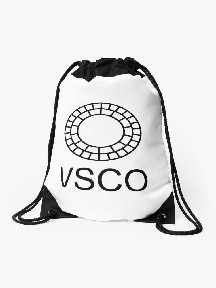 Best Seller Vsco Logo Drawstring Bag By Juliussmiths Redbubble - roblox logo remastered photographic print by lukaslabrat redbubble