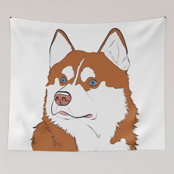 Item preview, Red and White Blue Eyed Husky  designed and sold by rmcbuckeye.