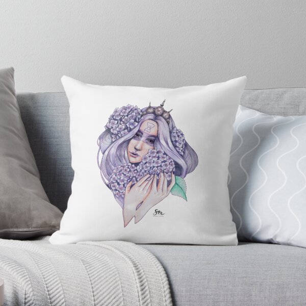 Hydrangea Fairy Throw Pillow